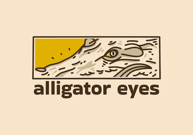 Illustration D'art Vintage Du Visage D'alligator