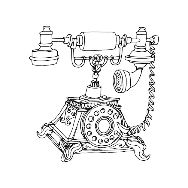 Vecteur illustration artistique du téléphone vintage