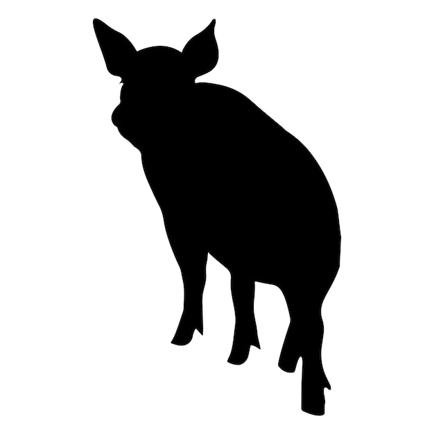 Illustration Artistique De L'esquisse De La Silhouette Du Cochon