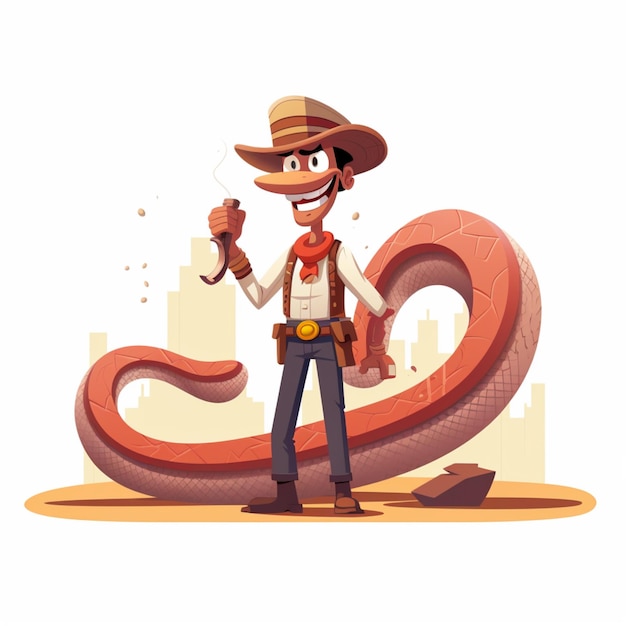 Vecteur illustration artistique gratuite du personnage du serpent vectoriel