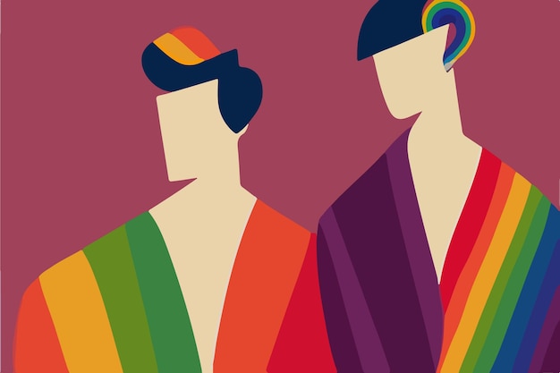 Illustration artistique d'individus LGBT soulignant la force et l'unité