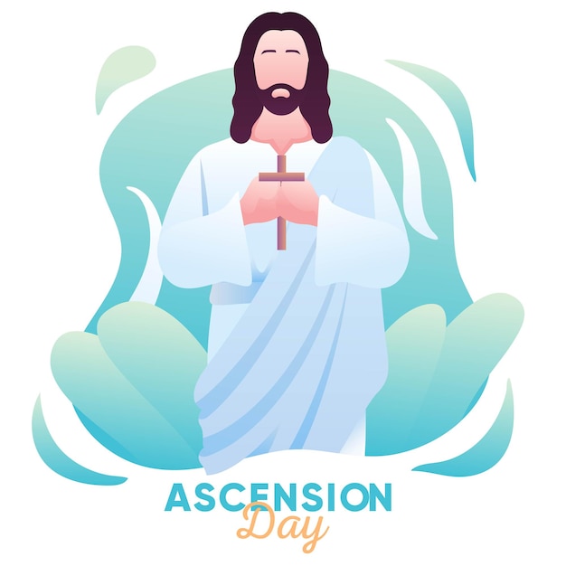 Vecteur illustration de l'ascension de jésus-christ