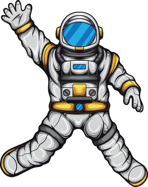 Illustration d'astronaute avec vecteur de stock de qualité supérieure