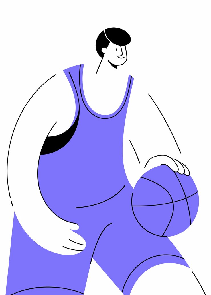 Vecteur illustration d'un athlète de basket sur fond blanc