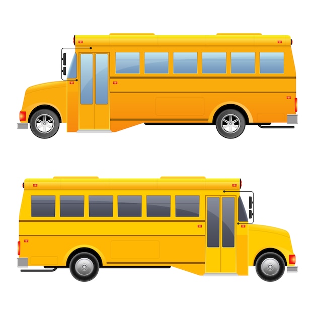 Illustration d'autobus scolaire sur fond blanc