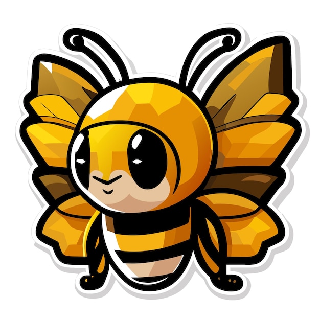 Vecteur illustration d'autocollant d'abeille africanisée de dessin animé