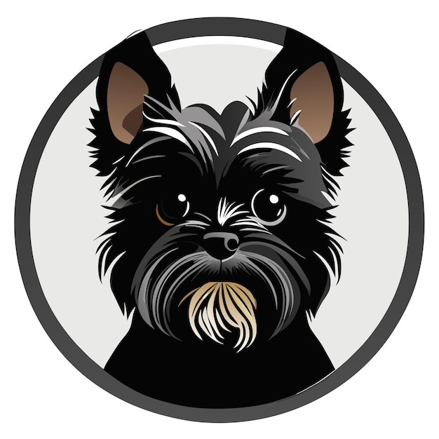 Vecteur illustration d'autocollant affenpinscher