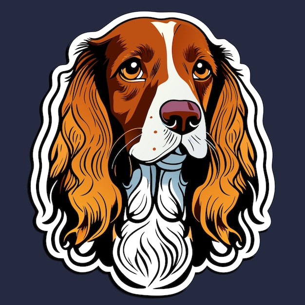 Illustration d'autocollant de chien cocker américain