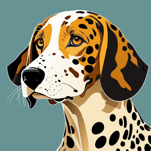 Illustration d'autocollant de chien léopard américain