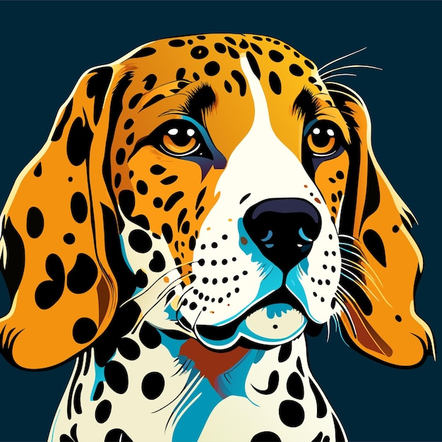 Illustration d'autocollant de chien léopard américain