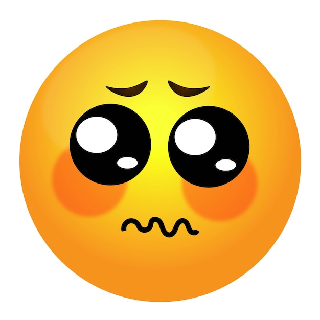 Illustration d'autocollant emoji triste mignon