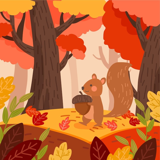 Illustration D'automne Dessinée à La Main