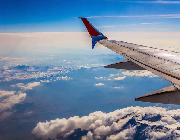 Illustration D'un Avion Dans Les Nuages