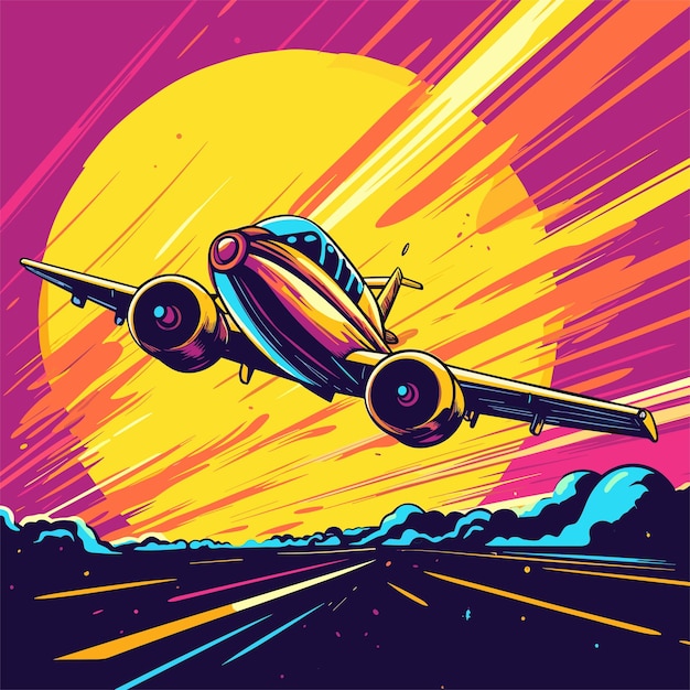 Vecteur illustration d'avion design plat