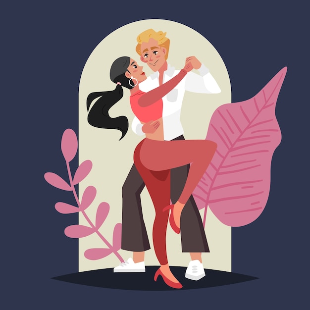 Vecteur illustration de bachata dessinée à la main