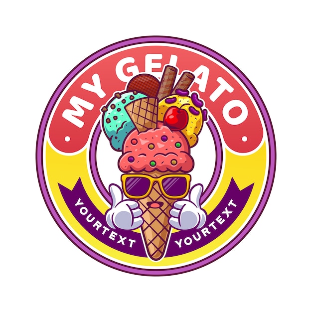 Vecteur illustration de badge gelato