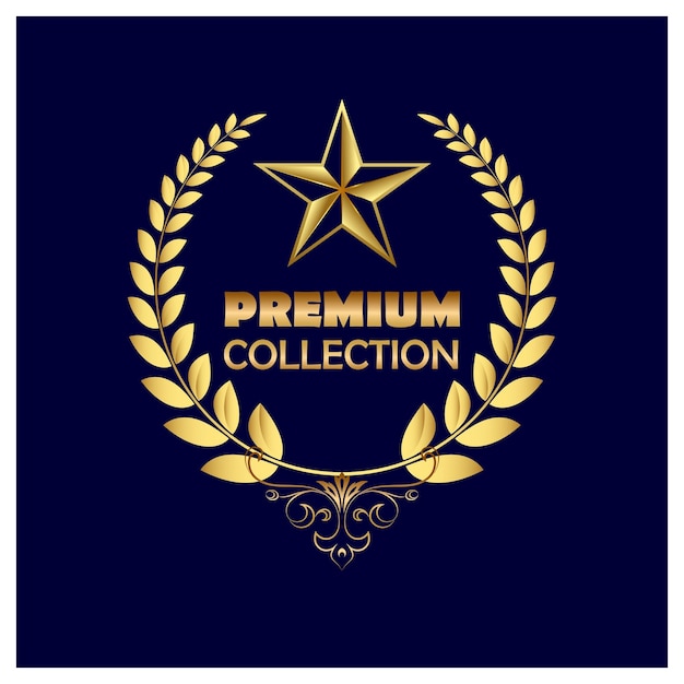 Illustration de badge d'or vecteur premium d'étiquette de luxe