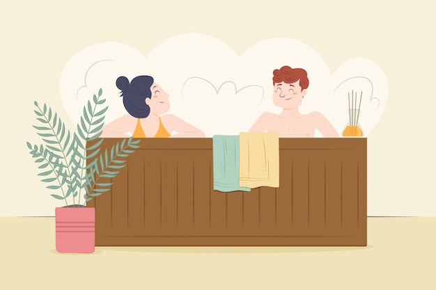 Illustration De Bain à Remous Dessiné à La Main