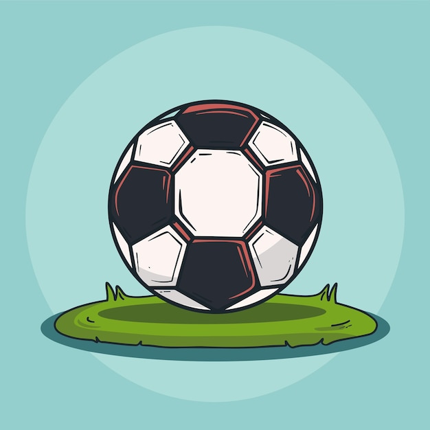 Illustration de balle de football de dessin animé design vectoriel de clip art de football