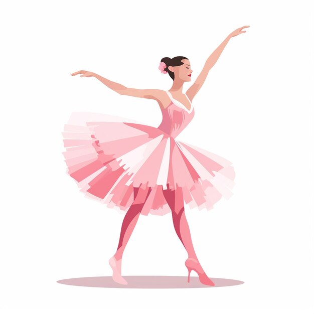 Illustration De Ballet Vecteur Ballerine Danseuse Fille Isolée Danseuse De Robe Beau Design Cu