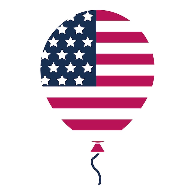 illustration de ballon de drapeau américain USA patriotique vecteur de ballon d'air chaud jour de l'indépendance