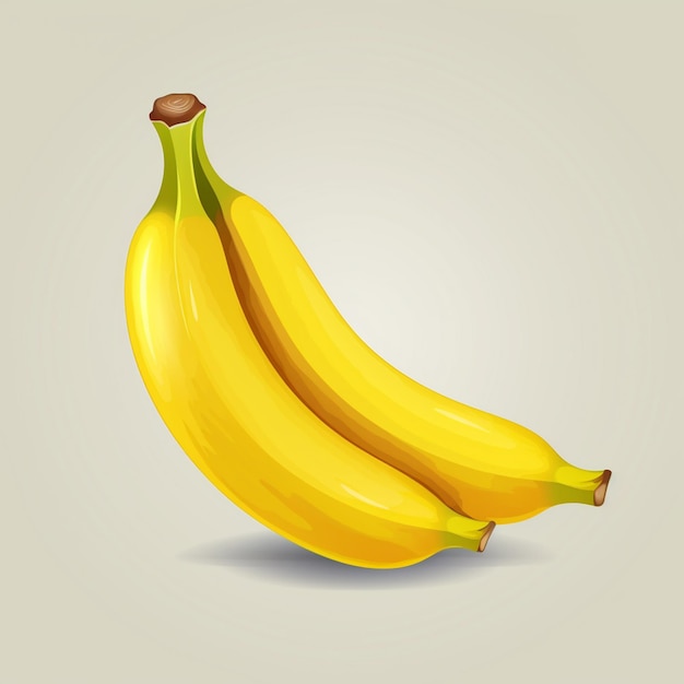 Illustration Banane Vecteur Fruit Tropical Nourriture Frais Jaune Isolé élément Ensemble Peel Na