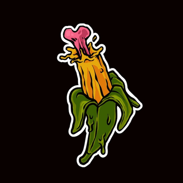 Illustration De Banane Zombie Effrayant