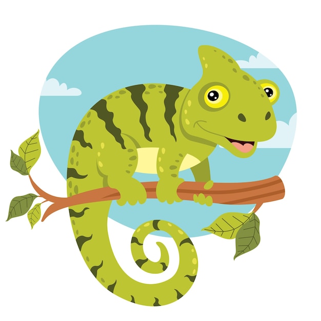 Illustration De Bande Dessinée D'un Caméléon