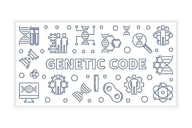 Illustration De Bannière De Contour Moderne Code Génétique