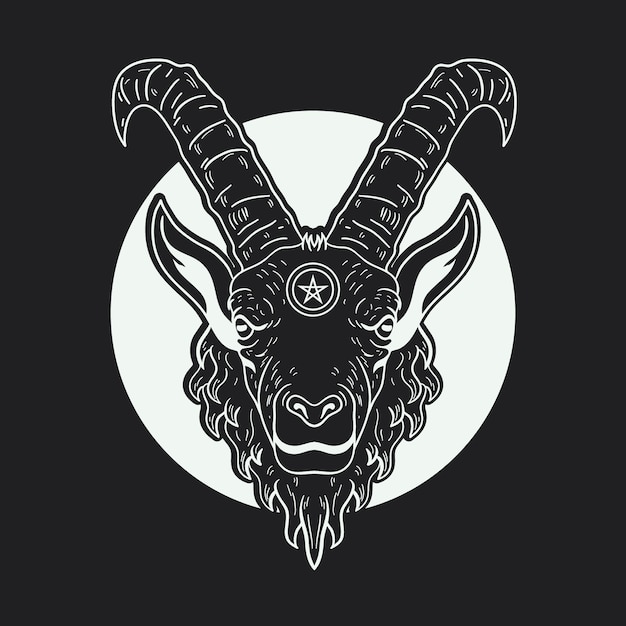 Vecteur illustration de baphomet dessiné à la main