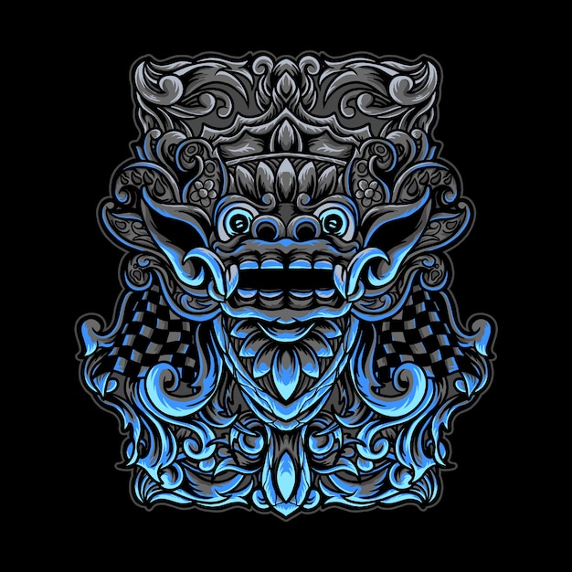 Vecteur illustration de barong bali