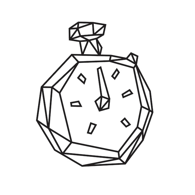 Illustration Basse Poly D'un Chronomètre De Sport Dessin De Contour