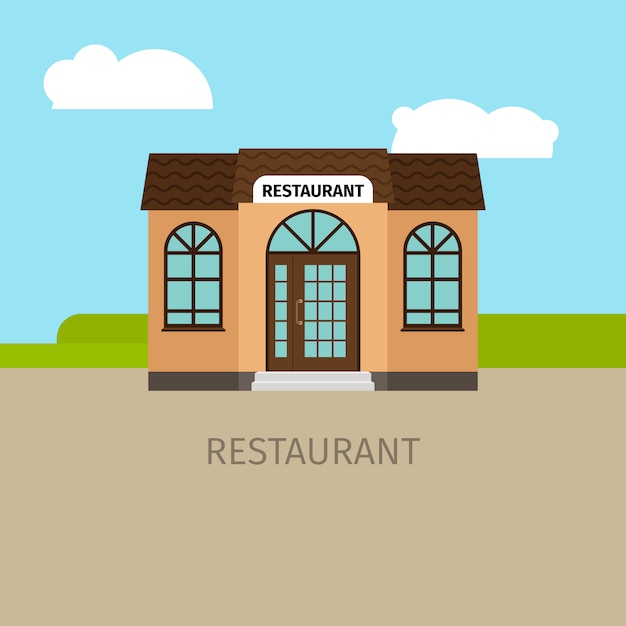 Illustration De Bâtiment De Restaurant Coloré