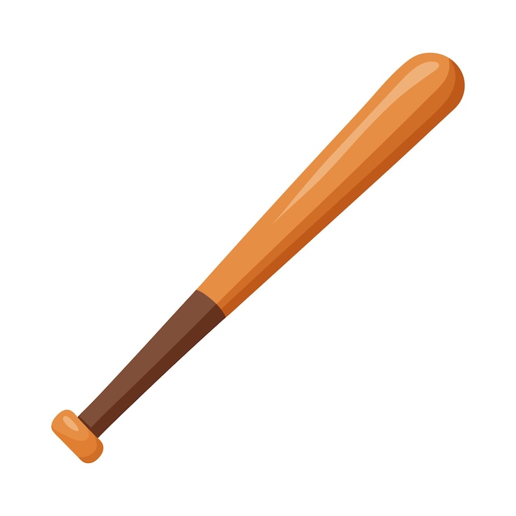 Vecteur illustration batte de baseball en bois isolée