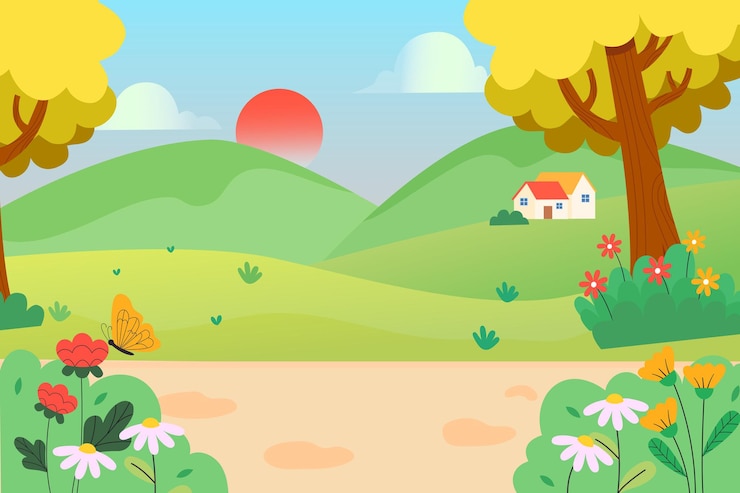 Illustration de beau paysage naturel de printemps