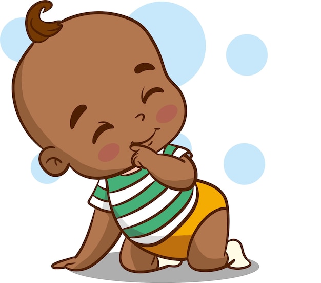 Vecteur illustration d'un bébé mignon qui porte une couche