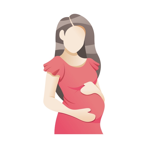 Vecteur illustration belle femme enceinte