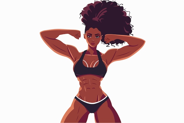 Vecteur illustration d'une belle fille athlétique fille de fitness fille de sport fille de culturisme