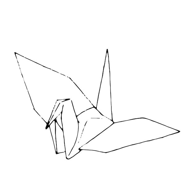 Illustration de la bête en papier origami. Clipart oiseau