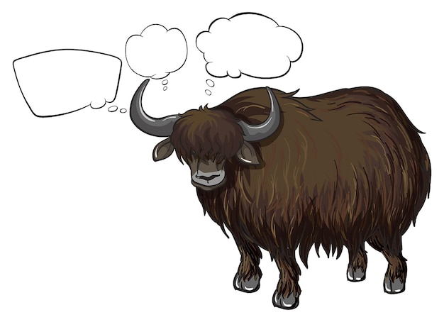Vecteur illustration d'un bison avec des callouts vides sur un fond blanc