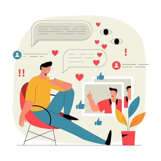 Illustration de blogging vidéo d'influenceur