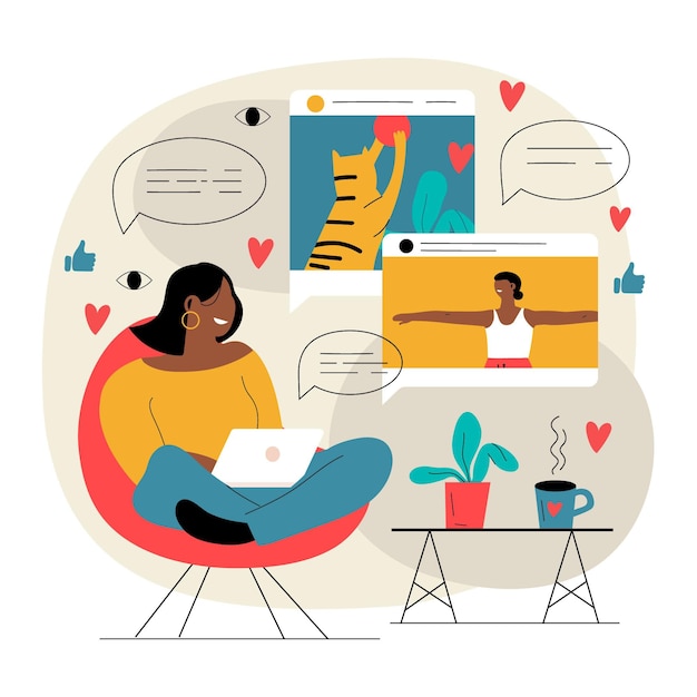 Illustration de blogging vidéo d'influenceur