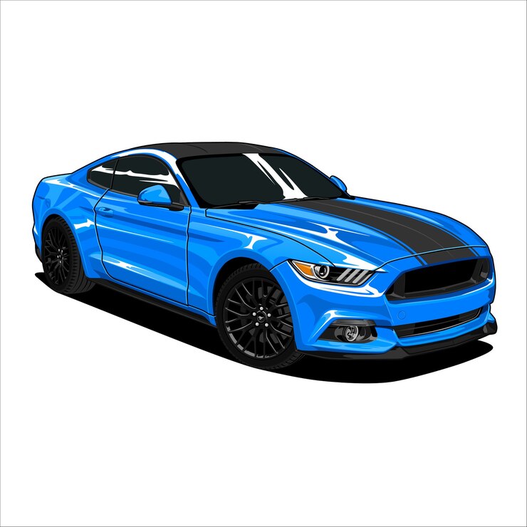Vecteur illustration de blue muscle car