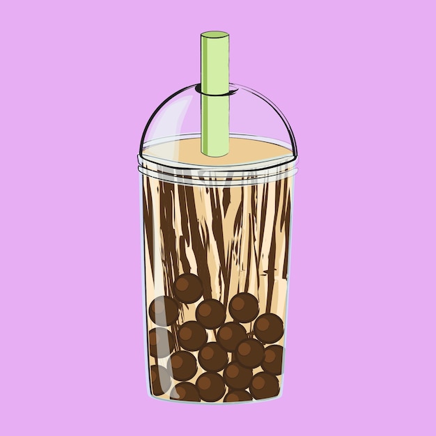 Illustration De Boisson Au Thé à Bulles