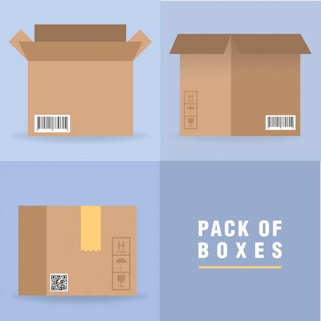 illustration. Boîtes en carton. Concept d'expédition.