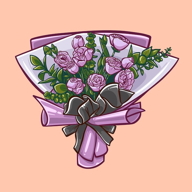 Illustration bouquet de fleurs vecteur dessin animé fleur design floral vecteur floral