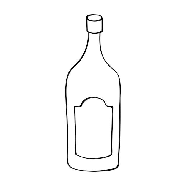 Illustration De Bouteille D'alcool Dessiné à La Main Clipart De Boisson Alcoolisée Dans Le Style Doodle élément Unique Pour La Conception