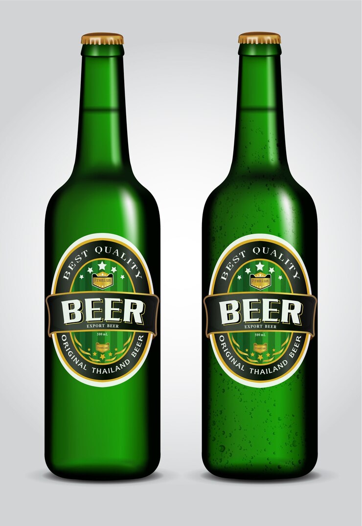 Vecteur illustration de la bouteille de bière avec étiquette