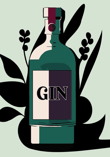 Illustration de bouteille de gin