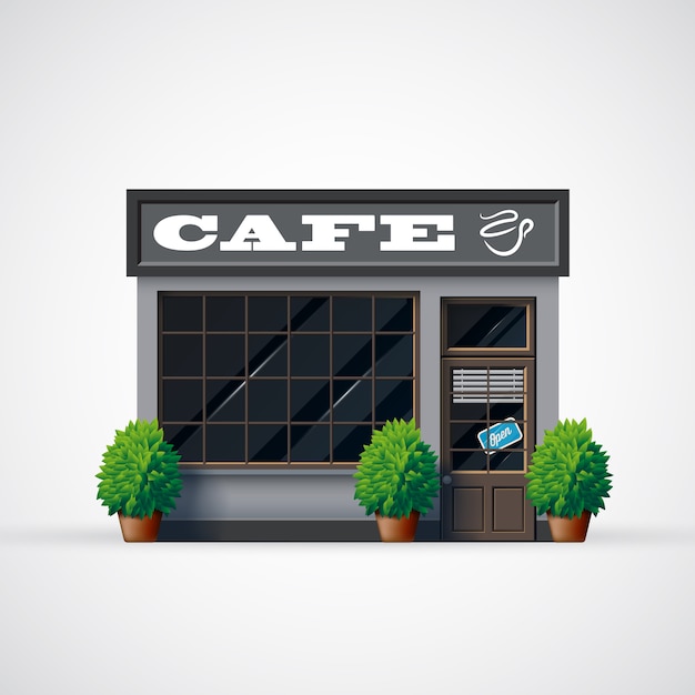 Illustration de boutique de café. Façade.